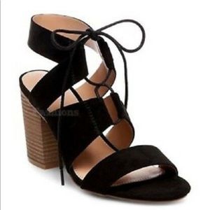 Merona black strappy heels